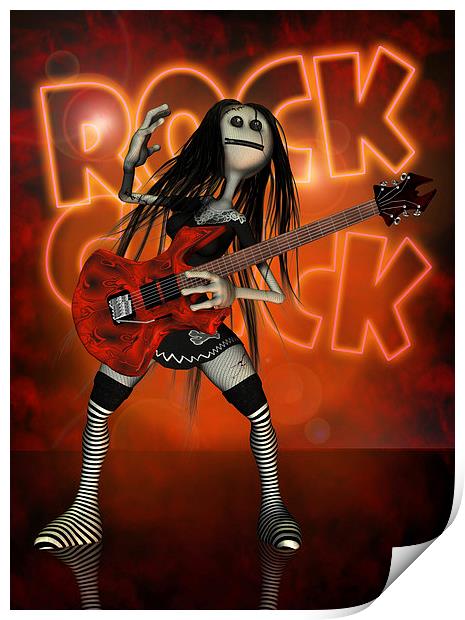  Rag Doll Rocker - Rock Chick Print by Tanya Hall