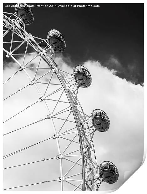 London Eye Pods in Monochrome Print by Graham Prentice