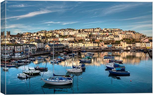  Brixham Harbour early morning light Canvas Print by Rosie Spooner
