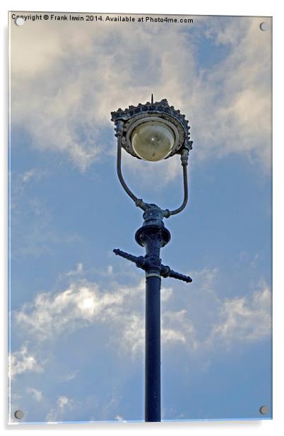  Victorian street light in the main street, Llandu Acrylic by Frank Irwin