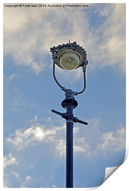  Victorian street light in the main street, Llandu Print by Frank Irwin