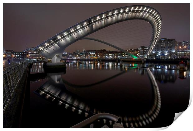  The Millenium Bridge, Newcastle Print by Dave Hudspeth Landscape Photography