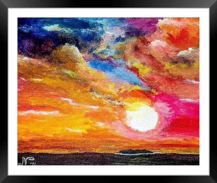  Sunsetting in the Maldives Framed Mounted Print by Hassan Najmy