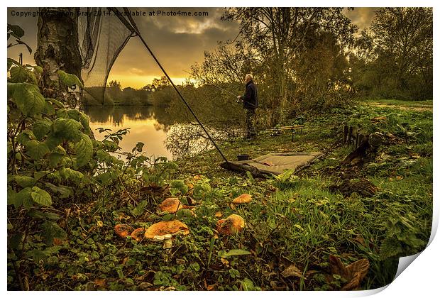  Fishing Sunrise Print by Simon Gray
