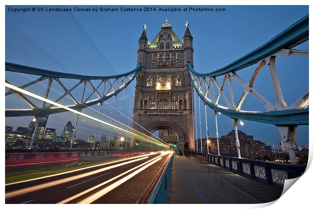 Tower Bridge Lights Print by Graham Custance