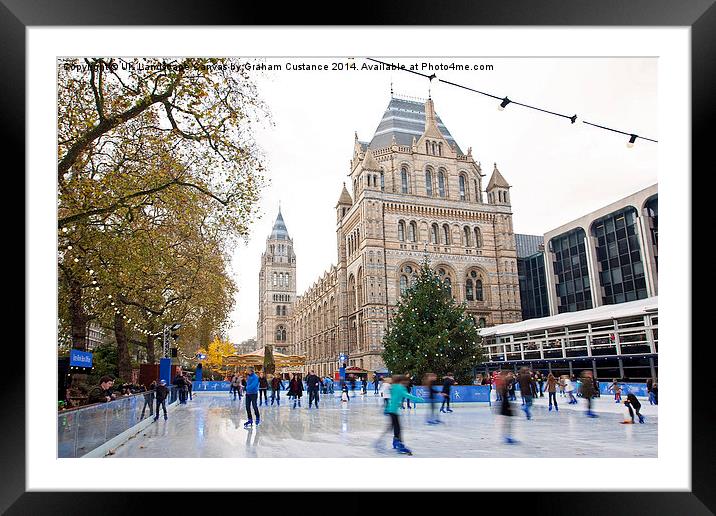  Ice Skating at the Museum Framed Mounted Print by Graham Custance