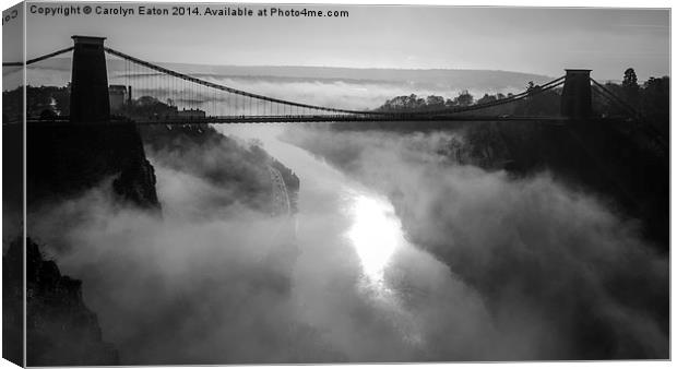  Clifton Suspension Bridge in the Fog Canvas Print by Carolyn Eaton