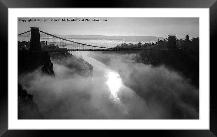  Clifton Suspension Bridge in the Fog Framed Mounted Print by Carolyn Eaton