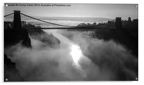  Clifton Suspension Bridge in the Fog Acrylic by Carolyn Eaton