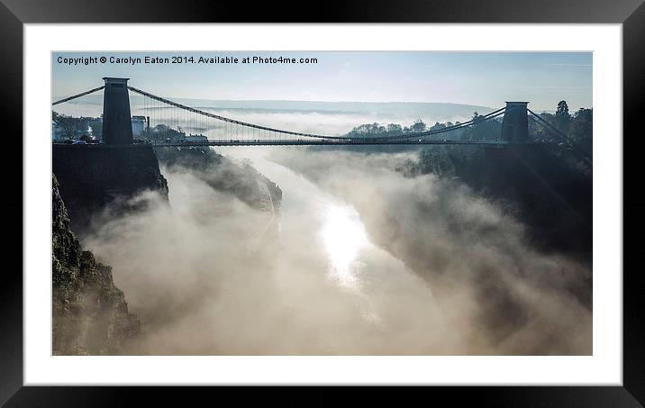  Clifton Suspension Bridge, Bristol in Fog Framed Mounted Print by Carolyn Eaton