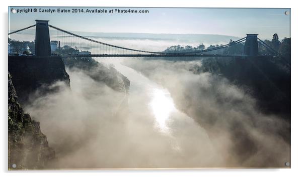  Clifton Suspension Bridge, Bristol in Fog Acrylic by Carolyn Eaton