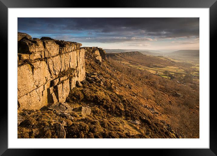  Curbar Edge Cliff Framed Mounted Print by James Grant
