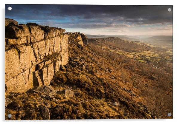  Curbar Edge Cliff Acrylic by James Grant
