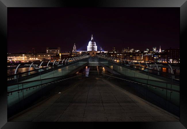  Millenium Bridge to St Pauls Cathedral Framed Print by James Grant