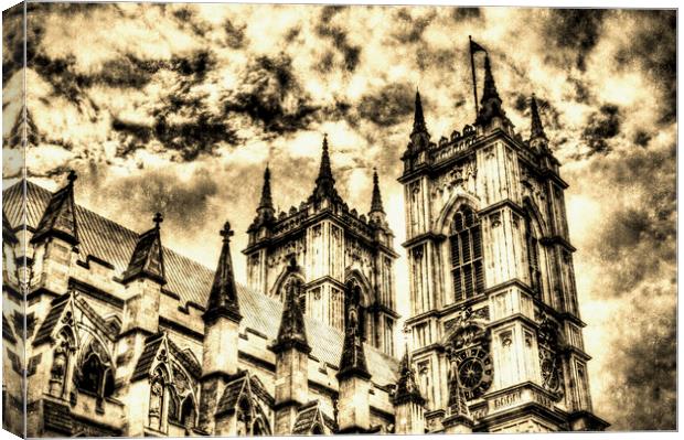 Westminster Abbey London Vintage Canvas Print by David Pyatt