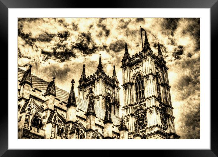 Westminster Abbey London Vintage Framed Mounted Print by David Pyatt