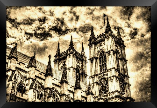 Westminster Abbey London Vintage Framed Print by David Pyatt