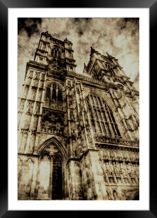  Westminster Abbey London Vintage Framed Mounted Print by David Pyatt