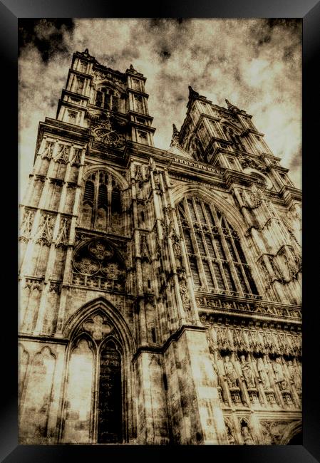  Westminster Abbey London Vintage Framed Print by David Pyatt