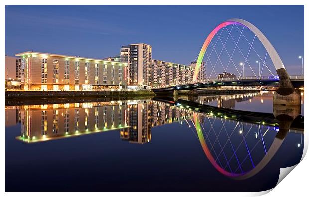  Blue hour in Glasgow Print by Stephen Taylor