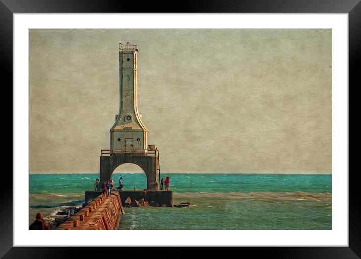 Sunday Afternoon at the Lighthouse Framed Mounted Print by Mary Machare