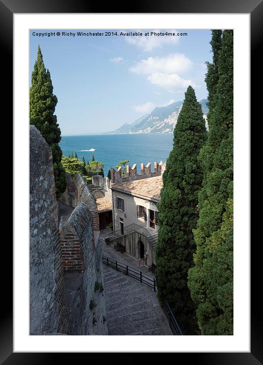  Castle Steps in Malcesine Framed Mounted Print by Richy Winchester