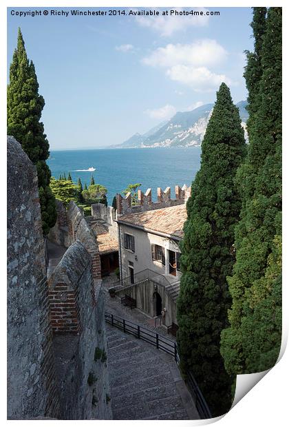  Castle Steps in Malcesine Print by Richy Winchester