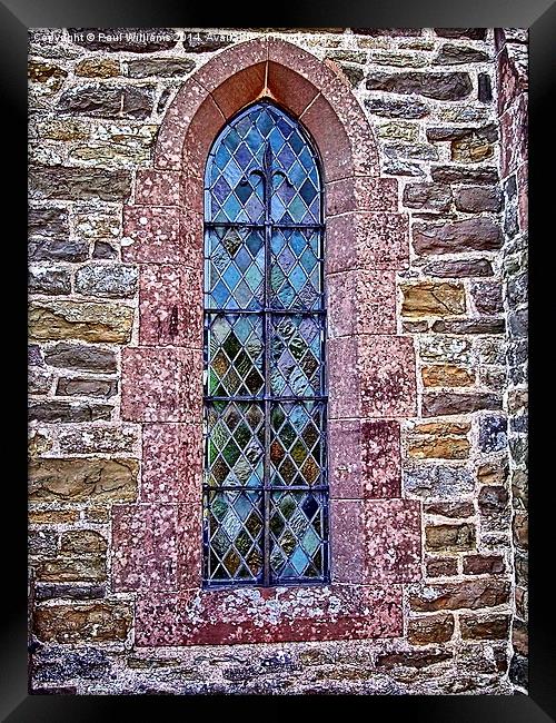 Leaded Church Window Framed Print by Paul Williams