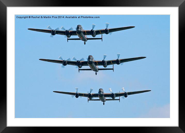  3 Lancasters flypast Framed Mounted Print by Rachel & Martin Pics