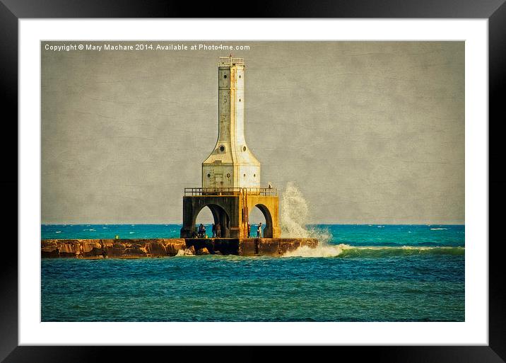  The Lighthouse Before the Storm Framed Mounted Print by Mary Machare