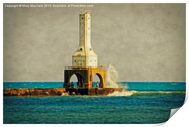  The Lighthouse Before the Storm Print by Mary Machare