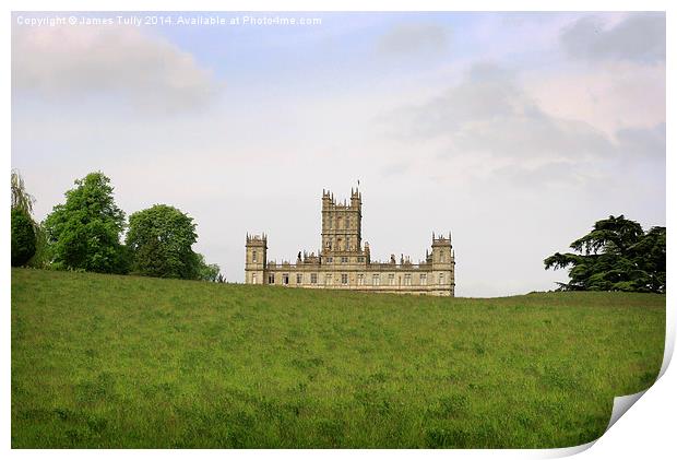  Rolling hills towards Downton abbey Print by James Tully
