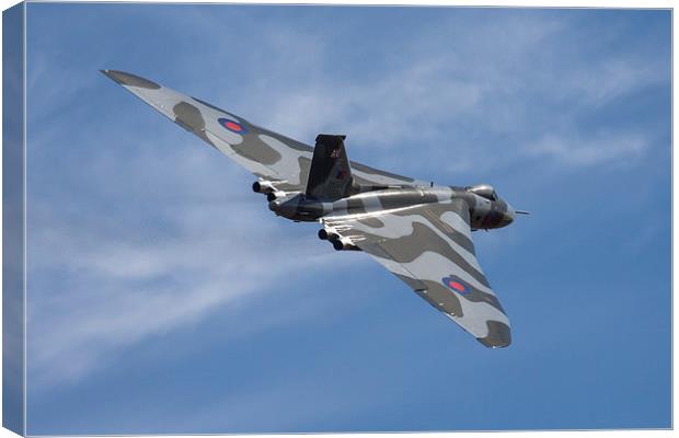  Vulcan bomber XH558 at Duxford Canvas Print by Oxon Images