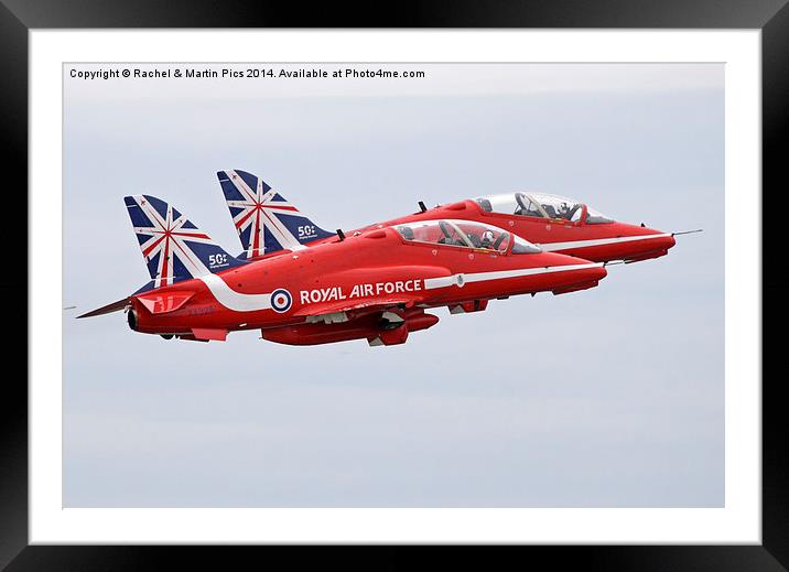  Red Arrows pair takeoff Framed Mounted Print by Rachel & Martin Pics