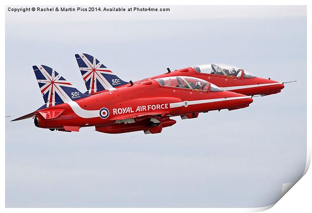  Red Arrows pair takeoff Print by Rachel & Martin Pics