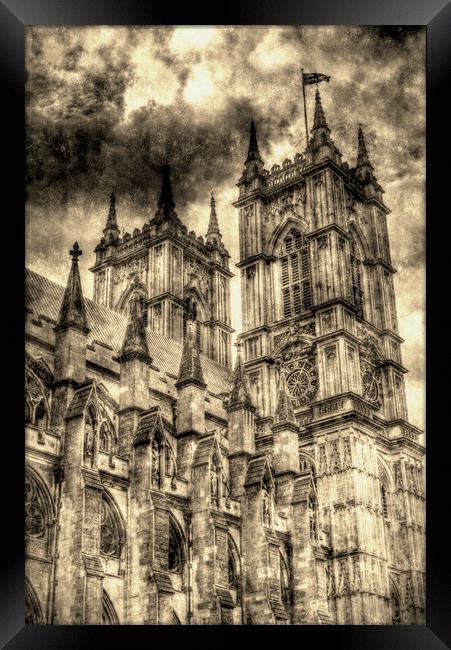  Westminster Abbey London Vintage Framed Print by David Pyatt
