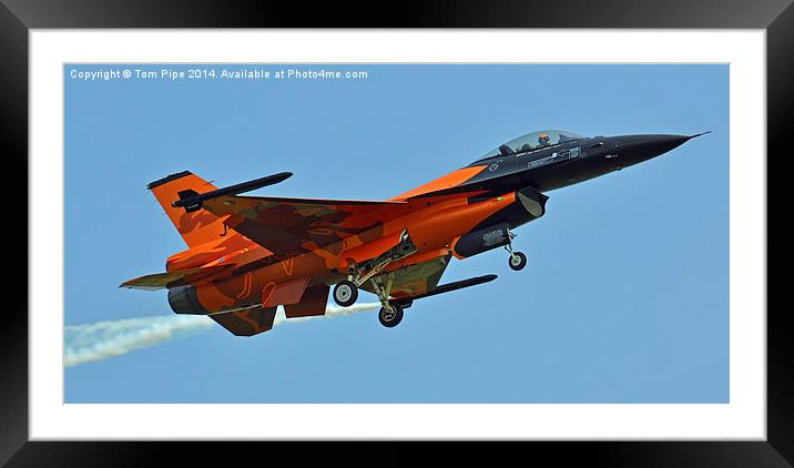  Dutch F-16 Lion Paint Job. Framed Mounted Print by Tom Pipe