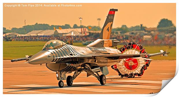  Glamorous Turkish Delight F-16 Display Jet. Print by Tom Pipe