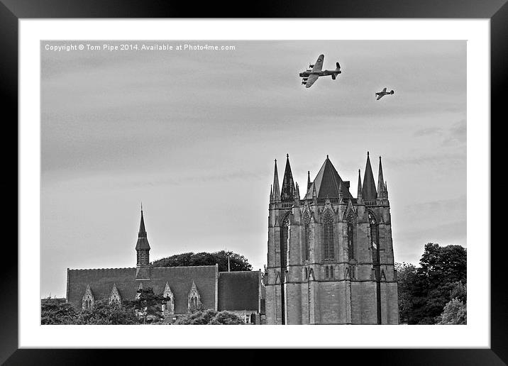  Lancaster & Hurricane team up over Lancing Chapel Framed Mounted Print by Tom Pipe