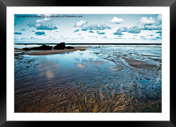  Lusty Glaze Beach Framed Mounted Print by JG Mango