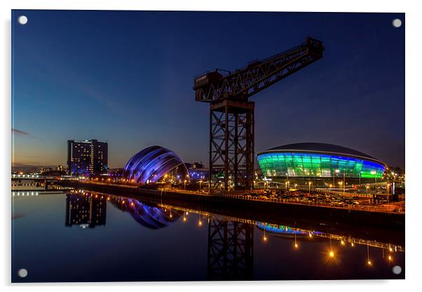Glasgow at night Acrylic by Sam Smith