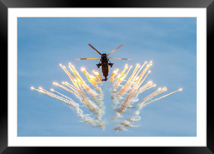 Sea King with flares  Framed Mounted Print by Oxon Images