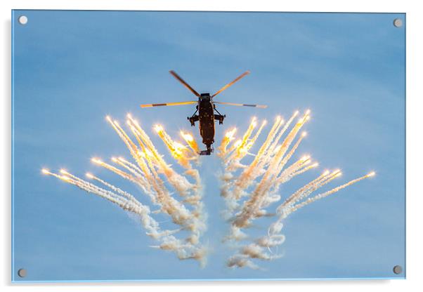 Sea King with flares  Acrylic by Oxon Images
