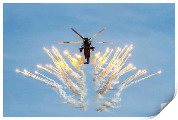 Sea King with flares  Print by Oxon Images