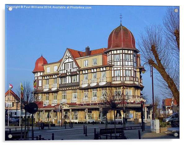  Grand Hotel Belle Vue in De Haan Acrylic by Paul Williams