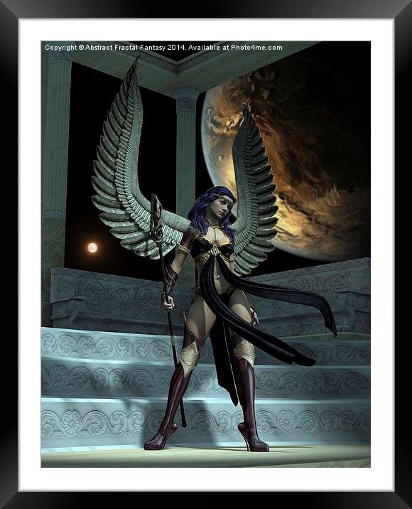  Fantasy Winged Female Warrior Framed Mounted Print by Abstract  Fractal Fantasy
