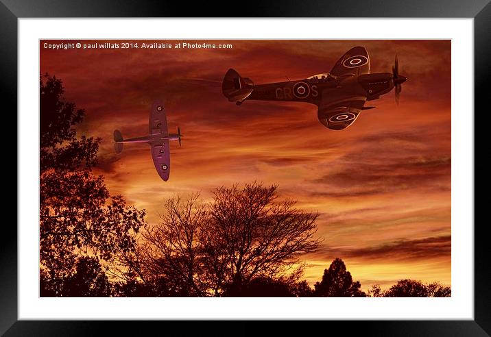  Supermarine Spitfires Framed Mounted Print by paul willats