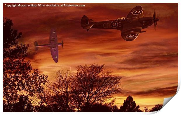  Supermarine Spitfires Print by paul willats