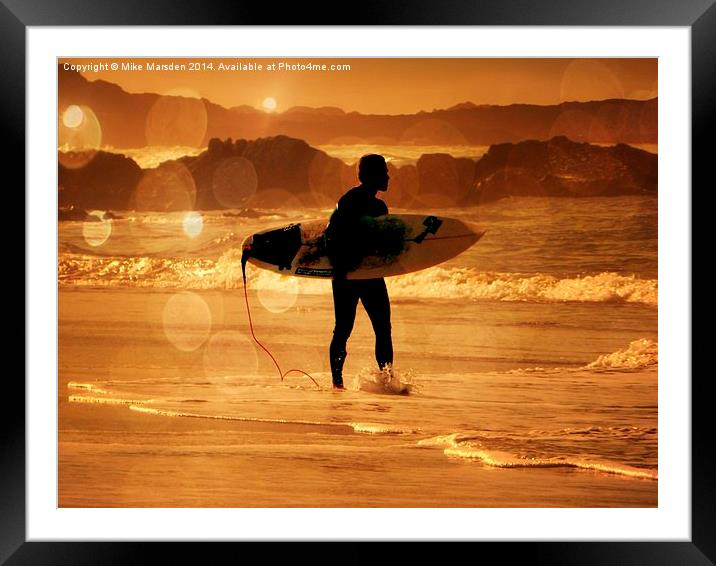 The Early Surfer Gets The Wave  Framed Mounted Print by Mike Marsden