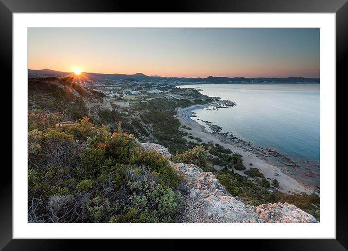  Faliraki Cliff Sunset Framed Mounted Print by James Grant